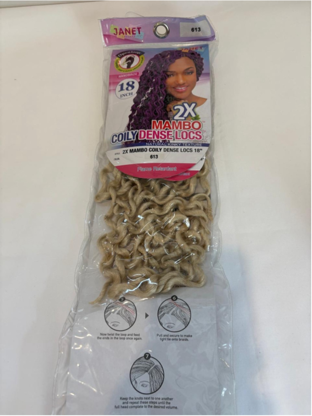 Janet Collection Women's 18" Mambo Coily Dense Locs Hair Extensions Blonde #C169